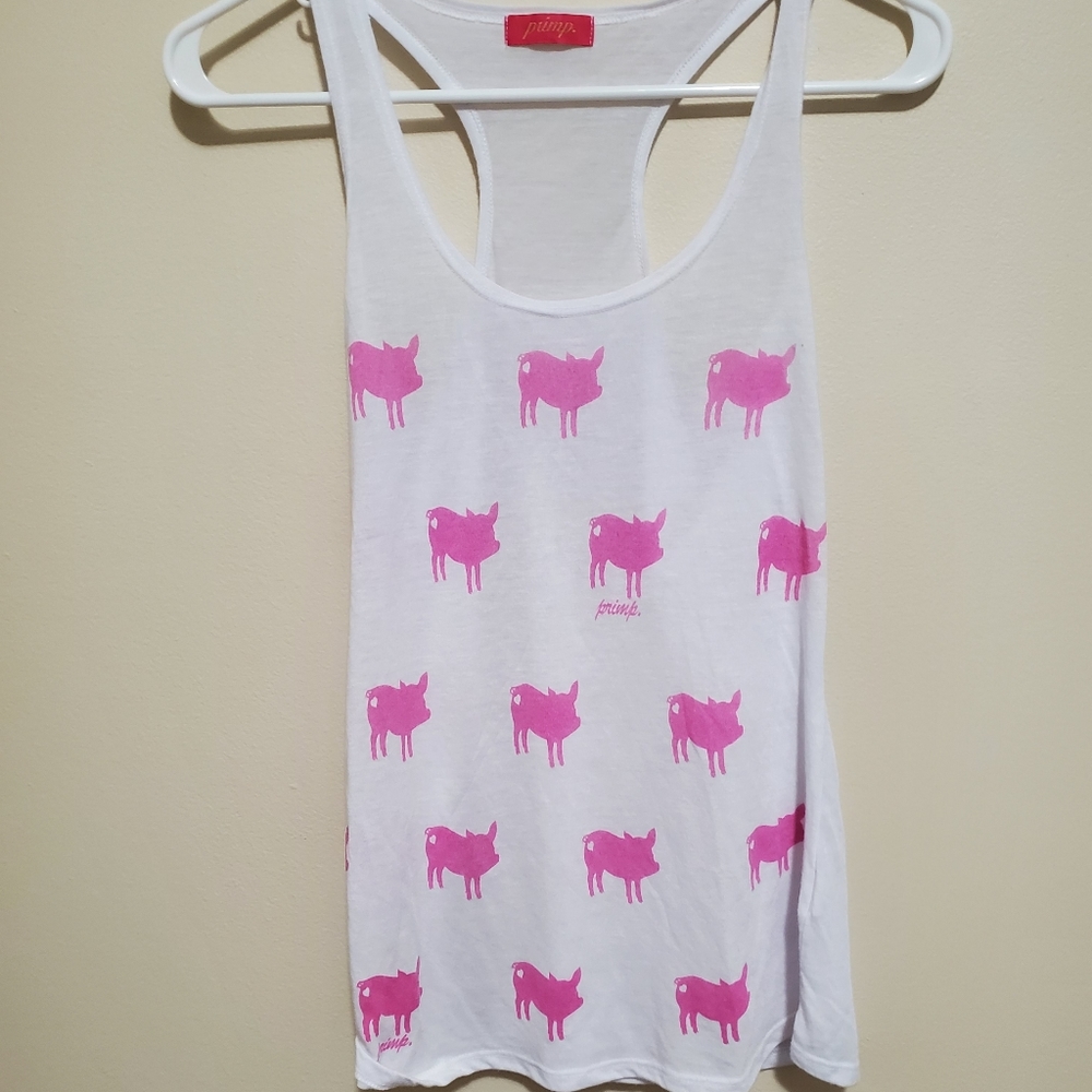 Primp piggy racerback tank